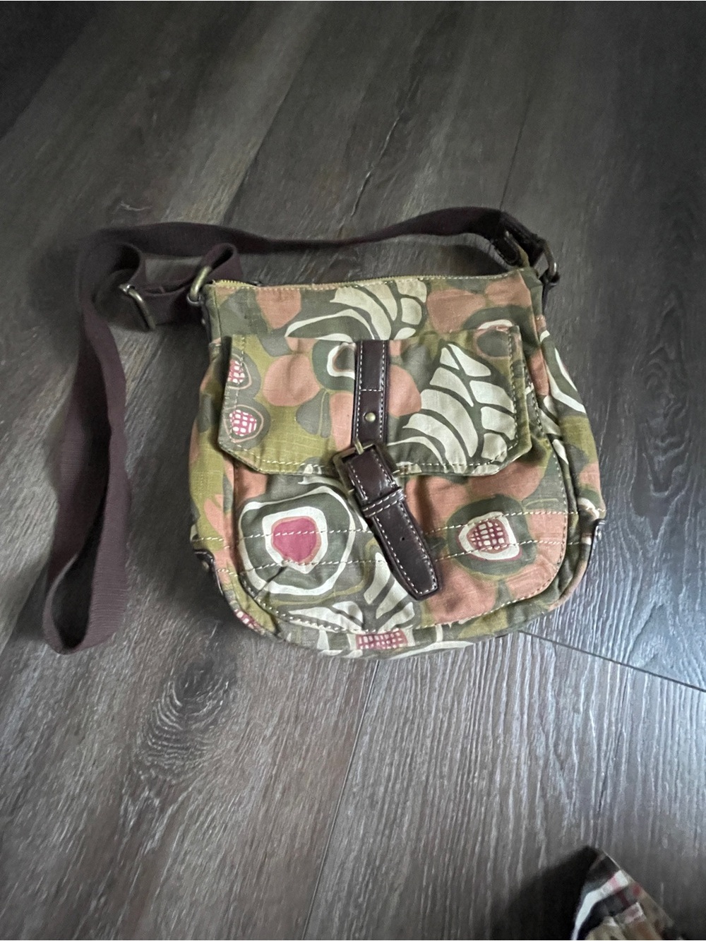 FOSSIL Vintage Stock FS029 Saddle Tote Bag Hawiian Print